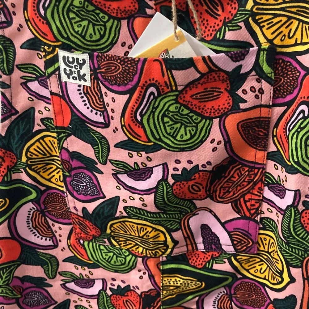 Lucy & Yak “Vulva-Rees” Vibrant Patterned Dungarees Overall one piece - Picture 9 of 14